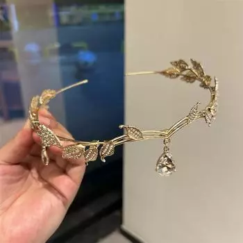 Этнический Стиль Корона Эльфа Восточный Нежный и Элегантный Ободок для Волос Модные Украшения для Волос Женский Подарок золотой