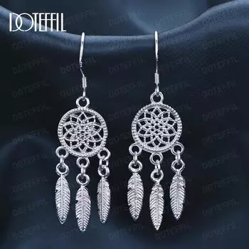 Этнический стиль Лист Подвеска Пирсинг Серьги Модные Шармы Свадебные Украшения 4.20*1.80cm