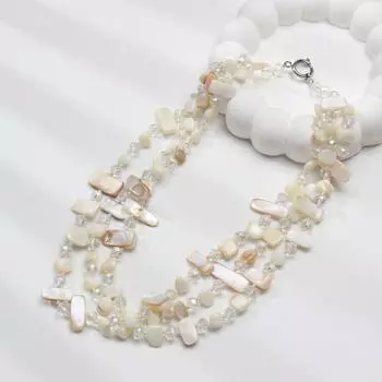 Этнический стиль ожерелье из ракушек, элегантная цепочка для свитера, ожерелье в стиле бохо, рождественский подарок белый