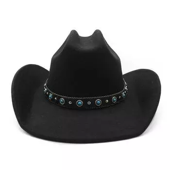 Этнический стиль пояс для верховой езды фетровая шляпа ретро цилиндр мужская и женская шерстяная джинсовая шляпа M56-58cm хаки