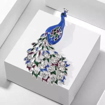 Этнический стиль ретро алмазная инкрустация картина маслом павлин животное брошь девушки классический ханьфу чонсам аксессуары булавка