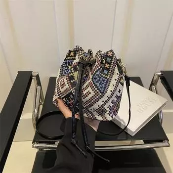 Этнический стиль сумка женская мода ретро ручная сумка-ведро личность выход на улицу повседневная ручная сумка для мелочи