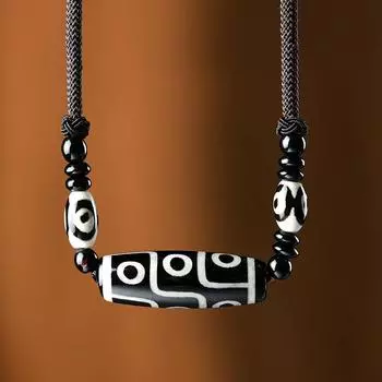 Этнический стиль, тибетский стиль, ожерелье «Девятиглазый Тяньчжу», универсальное для мужчин, новые ретро-аксессуары в китайском стиле для женщин 50CM