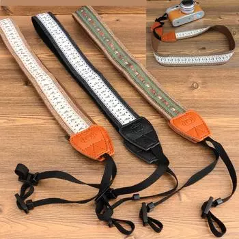 Этнический стиль винтажный ретро плечевой ремень для камеры Sony Canon Fuji Olympus Nikon Panasonic беззеркальная камера Point & Shoot DSLR чёрный