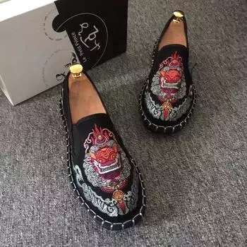 Этнический стиль вышивка старая Пекинская ткань обувь мужская дышащая ткань обувь подошва из говяжьих сухожилий холст обувь ручной работы нескользящая обувь Doudou 42