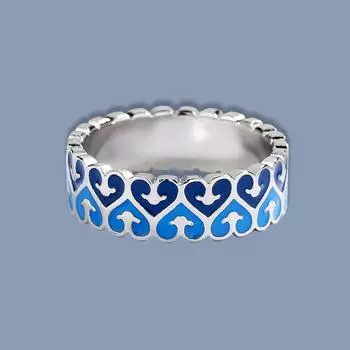 Этнический стиль женское кольцо личность градиент любовь геометрический узор позолоченный No. 6