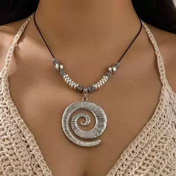 Этническое креативное ожерелье с большой спиральной раковиной и морской звездой, геометрическое регулируемое кожаное ожерелье с восковой нитью, веревочные ожерелья, праздничные ювелирные аксессуары