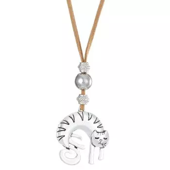 Этническое ожерелье с подвеской в виде кошки, уникальное шейное украшение, модная бижутерия, уникальное ожерелье для женщины, мужчины