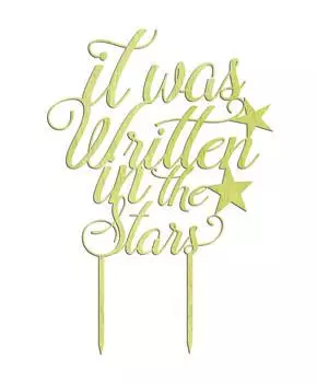 Это было написано в звезде. Индивидуальная деревянная фигурка для торта в деревенском стиле. Персонализированная фигурка для торта. Украшение для торта шириной 5–6 дюймов. коричневый