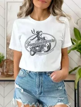 Это модная повседневная женская летняя футболка с принтом в виде мультфильма, базовая повседневная универсальная уличная футболка для веселья. S