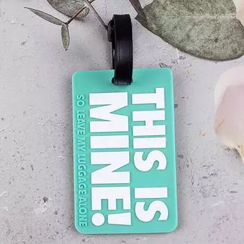 Это мое напоминание Слоган Мультфильм Буква Багажные бирки ПВХ Посадочные идентификационные бирки для путешествий Бирки для регистрации на рейс в самолете зелёный