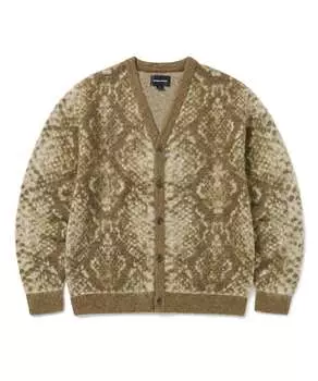 Это никогда не тот Фитон Жаккард Трикотаж Кардин Коричневый S