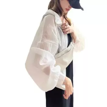 Это новая модная легкая и тонкая женская летняя солнцезащитная рубашка с капюшоном, защищающая от ультрафиолета. one size fits all чёрный