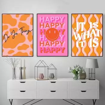 It Is What It Is Настенная печать Скандинавский постер Веселая ретро-картина на холсте Абстрактная настенная живопись Цитата Картина для домашнего декора комнаты 21cm30cm NoFrame