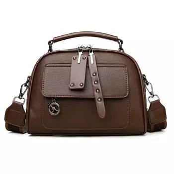 Это вместительная одноплечевая сумка кроссбоди с несколькими отделениями коричневый