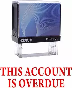 ЭТОТ АККАУНТ ПРОДОЛЖЕН Самокопирующийся резиновый штамп на заказ Colop Office Stationary P20 Mini Impression Area: 14 mm x 38 mm красный