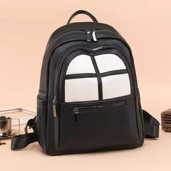 Этот простой ретро-рюкзак моден и универсален весной, отличается большой вместимостью и высоким уровнем внешнего вида. чёрный