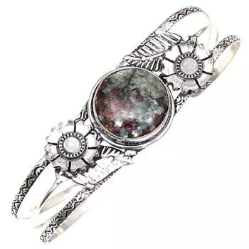 Эвдиалит Яшма Драгоценный Камень Антикварные Ювелирные Изделия Браслеты-Манжеты 7 Регулируемый