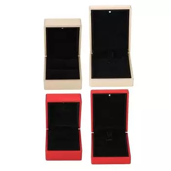 Витрина для драгоценностей Подарочная коробка для ювелирных изделий со светодиодной подсветкой для предложения руки и сердца на свадьбу Red, Ring Box