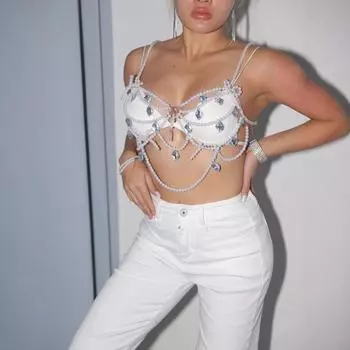 Jewel Pearl Сексуальная красотка Холтер Вечеринка Вечеринка Бюст one size fits all