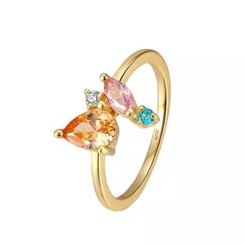 Ювелирные изделия Кольцо из стерлингового серебра 925 пробы с бриллиантами Кольцо в корейском стиле с циркониевыми украшениями 8 золотой