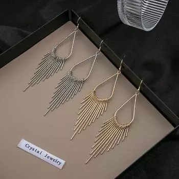 Jewelry Accessories Zinc Zinc Alloy Tassel Ear Pendant Fashion Jewelry Zinc Zinc Alloy Tassel Dangle Earrings Women золотой