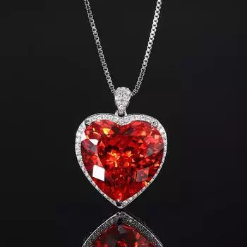 Jewelry Bird S Nest Cut Retro Large Heart Pendant Necklace Main Stone 20 * 20