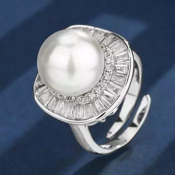 Jewelry Copper Bottom Gold-Plated Inlaid White Pearl Square Women 16-12Mm