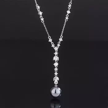 Jewelry Copper Bottom Gold Plated Pearl Tassel Clavicle Chain Premium Women S Pendant 14Mm