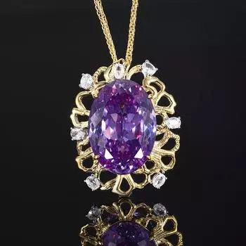 Jewelry Copper Bottom Gold-Plated Simulation Bird S Nest Cut 18 * 25 Egg-Shaped Pendant Necklace