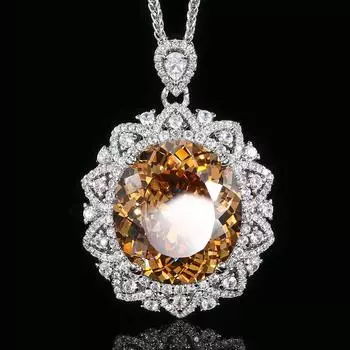 Jewelry Copper Bottom Gold-Plated Simulation Treasure Corundum Retro Pendant 18 * 20