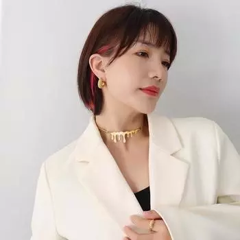 Jewelry Exaggerated Niche Water Drop Element Necklace Collarbone Chain Female Titanium Steel Plated 18K Gold Versatile Western Empress