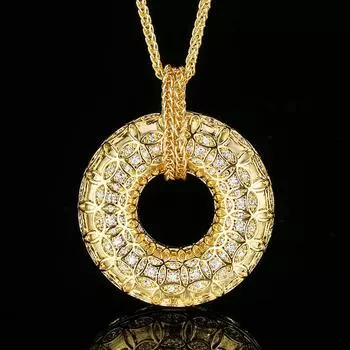 Jewelry Explosion Simulation Gold Filament Ancient Money Pattern Safety Buckle Pendant Necklace