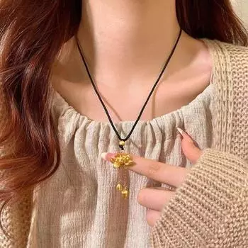 Jewelry Gold Lotus Clavicle Chain Ethnic Lotus flower Chain Choker Fashion Lotus Necklace Friend Lotus