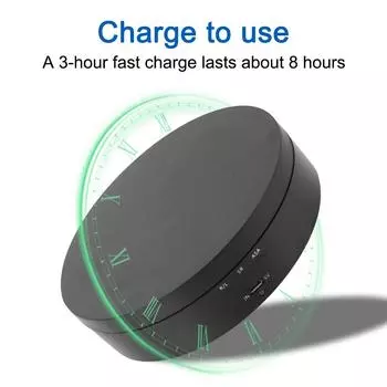 Jewelry Holder Electric Rotating Display Battery Operated 3 Speeds Stand Mirror 360 Degree Turntable белый