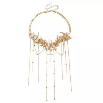 Jewelry Irregular Shell Tassel Cross Mix And Match Clavicle Chain Vintage Style Necklace