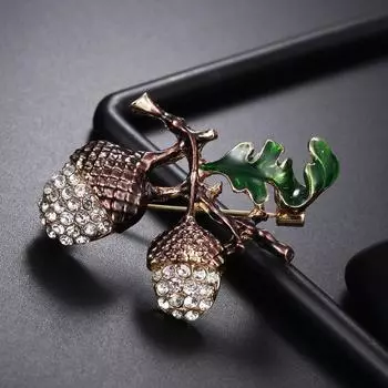 Jewelry Luxury Exquisite Korean Style Brooch Rhinestone Pins Suit Accessories Pinecone Brooch B