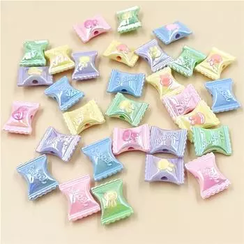 Jewelry Making Rabbit Candy Modeling Loose Beads DIY Handmade Material Bracelet Necklace 5pcs Two-color UV Plated Color Pendant синий