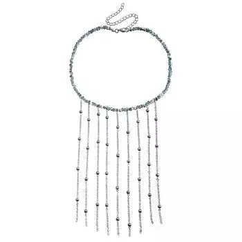 Jewelry Multi-Fringed Clavicle Chain Light Luxury High-End Mirror Glass Beaded Necklace