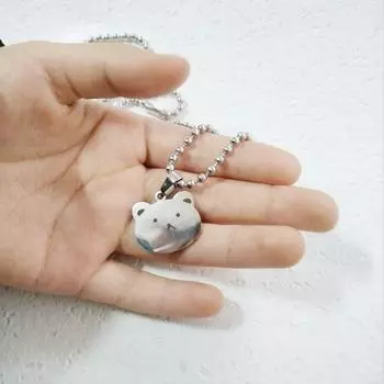 Jewelry Princess Little Girl Trendy Child Titanium Steel Sweater Chain Bear Avatar