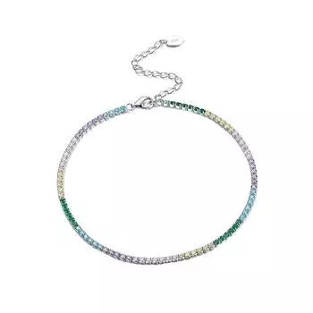 Ювелирные изделия S925 стерлингового серебра браслет на щиколотку хип-хоп однорядный браслет с драгоценными камнями теннисная цепочка 925