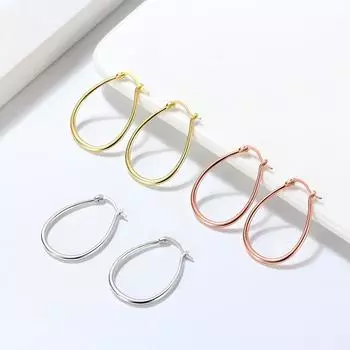 Ювелирные изделия Серьги из стерлингового серебра 925 пробы Платиновые серьги Серьги с гладкими полыми кристаллами 925