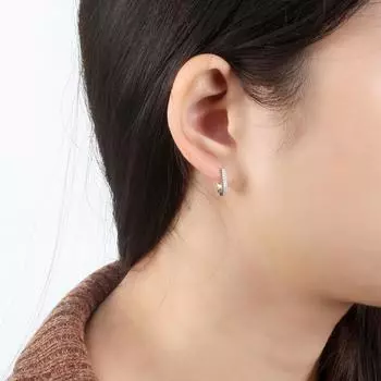 Ювелирные изделия Серьги из стерлингового серебра 925 пробы с цирконием и U-образными серьгами с полыми бриллиантами