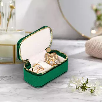 Коробка для хранения ювелирных изделий Мини Компактный пылезащитный органайзер держатель для Light Brown