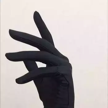 Jewelry Watch Shop Shopping Guide Cartoon Exhibition Cos Costume Teacher Thin Student Stretch Close to Hand Luxury Gloves COS [black] Gloves -1 pair One size