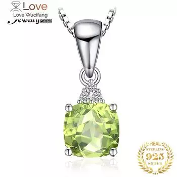 Jewelrypalace 1 .1ct подлинный натуральный перидот 925 стерлингового серебра кулон ожерелье для женщины ювелирные изделия драгоценный камень колье без цепочки 45cm