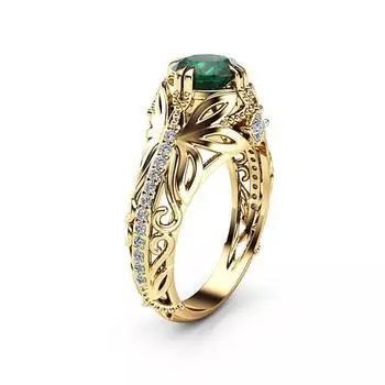JewelryPalace Cincin Persegi Dibuat Nano Zamrud Cincin Perak Murni 925 до Wanita Cincin Pertunangan Perak 925 Perhiasan Batu Permata 10