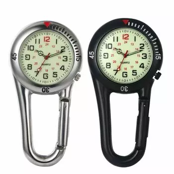 JEWELRYWE Часы Клип Светящийся Аналоговый Водонепроницаемый Клип Для Альпинистской Сумки Спортивные Часы Популярный Модный Аксессуар (Пара)