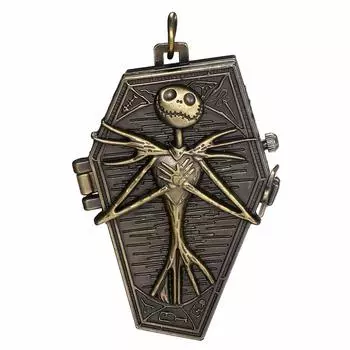 JEWELRYWE Череп Череп Карманные часы Антикварный замок карманные часы кулон ожерелье часы на день рождения годовщина рождественский подарок бронза косплей Хэллоуин