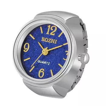 JEWELRYWE Dial Watch Ring Watch Waterproof Free Size Ladies Analog Letter Ring Ring Watch Stylish White Day Decoration Watch Present